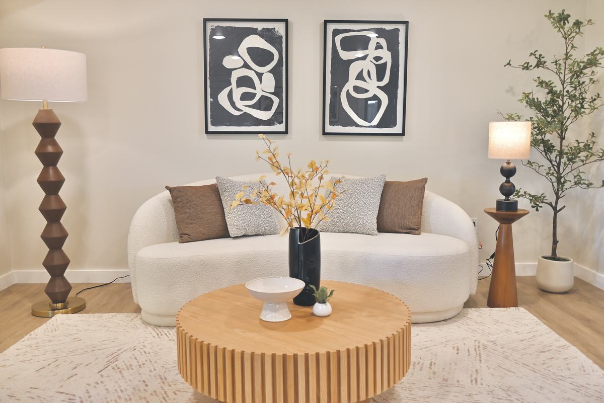 Living room staged by Top Staging And Design at the Bellevue project
