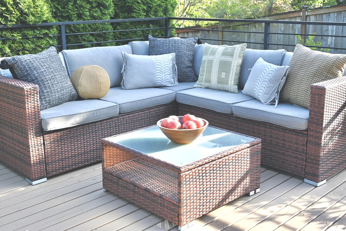 Deck staged by Top Staging And Design at the Bellevue project