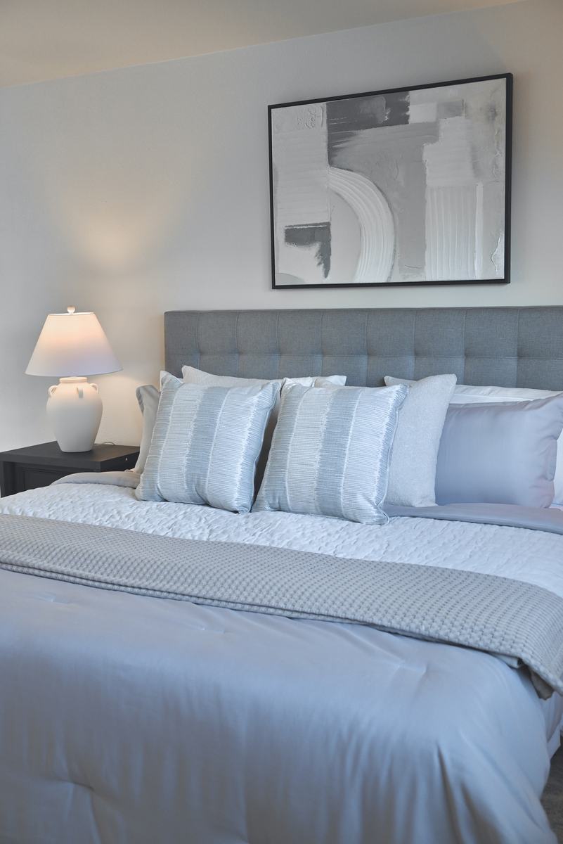 Bedroom staged by Top Staging And Design at the Bellevue project