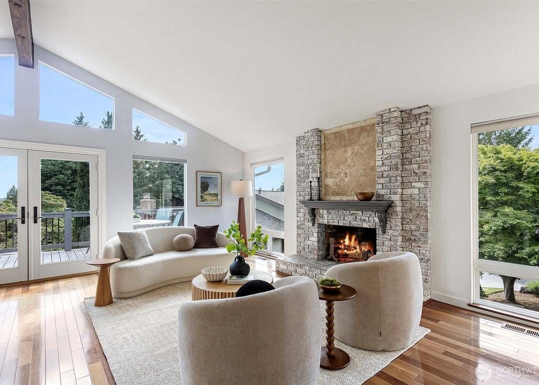 Living room staged by Top Staging And Design at a home in Bellevue