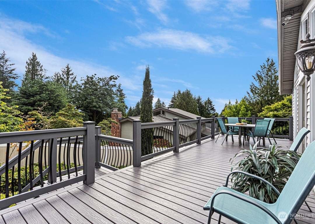 Deck staged by Top Staging And Design at a home in Bellevue