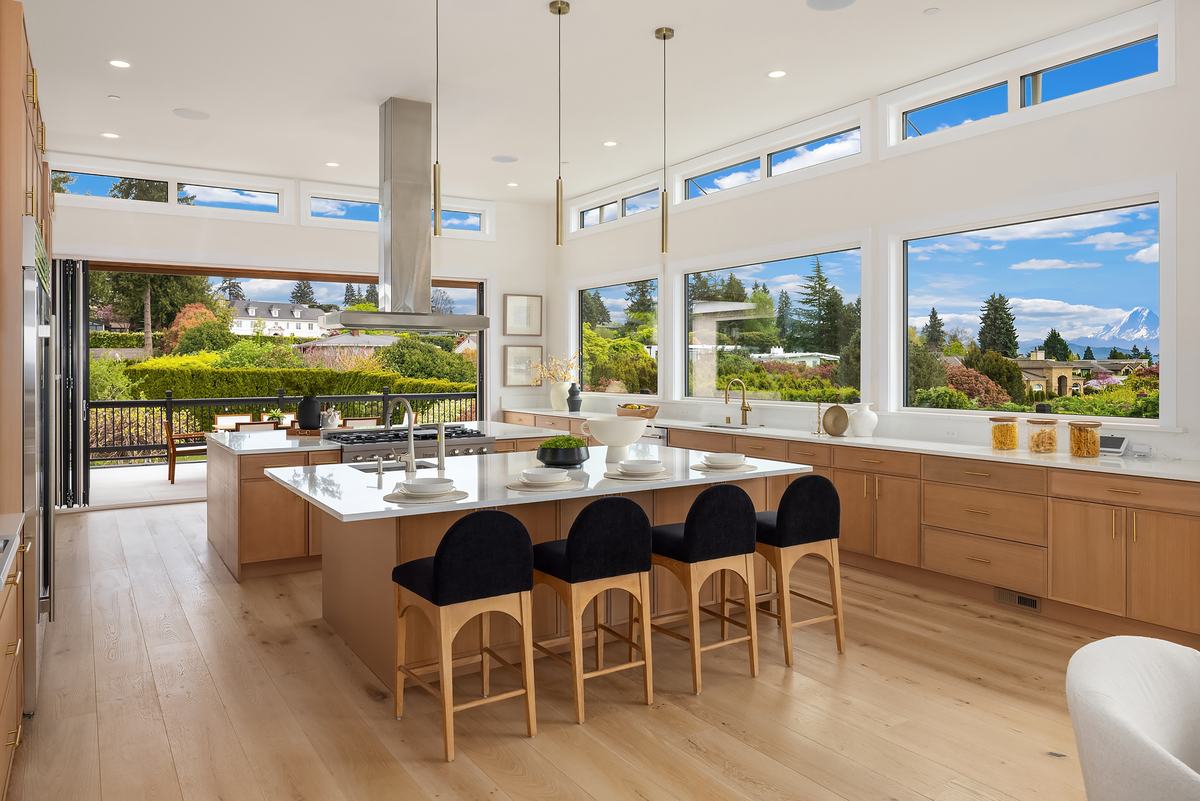 Kitchen staged by Top Staging And Design at the Clyde Hill project