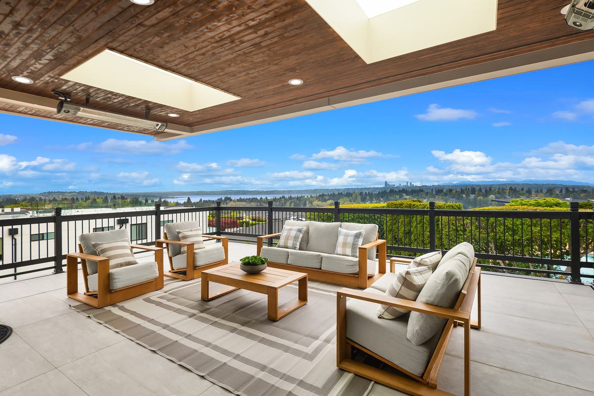 Terrace staged by Top Staging And Design at the Clyde Hill project