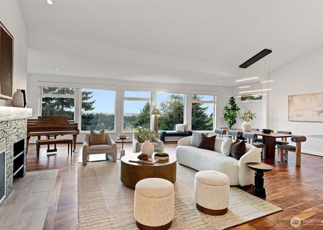 Living room staged by Top Staging And Design at a home in Bellevue