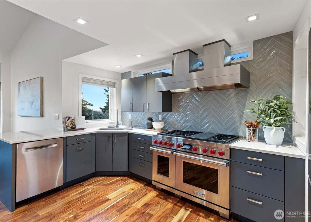 Kitchen staged by Top Staging And Design at a home in Bellevue