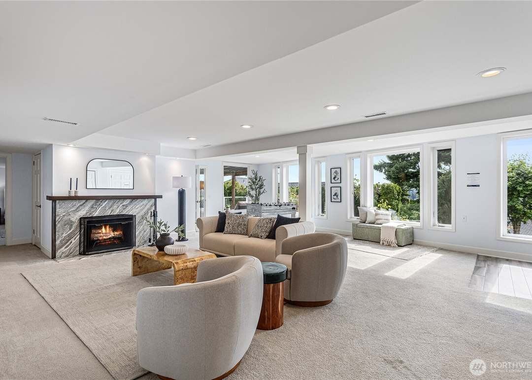 Family room staged by Top Staging And Design at a home in Bellevue