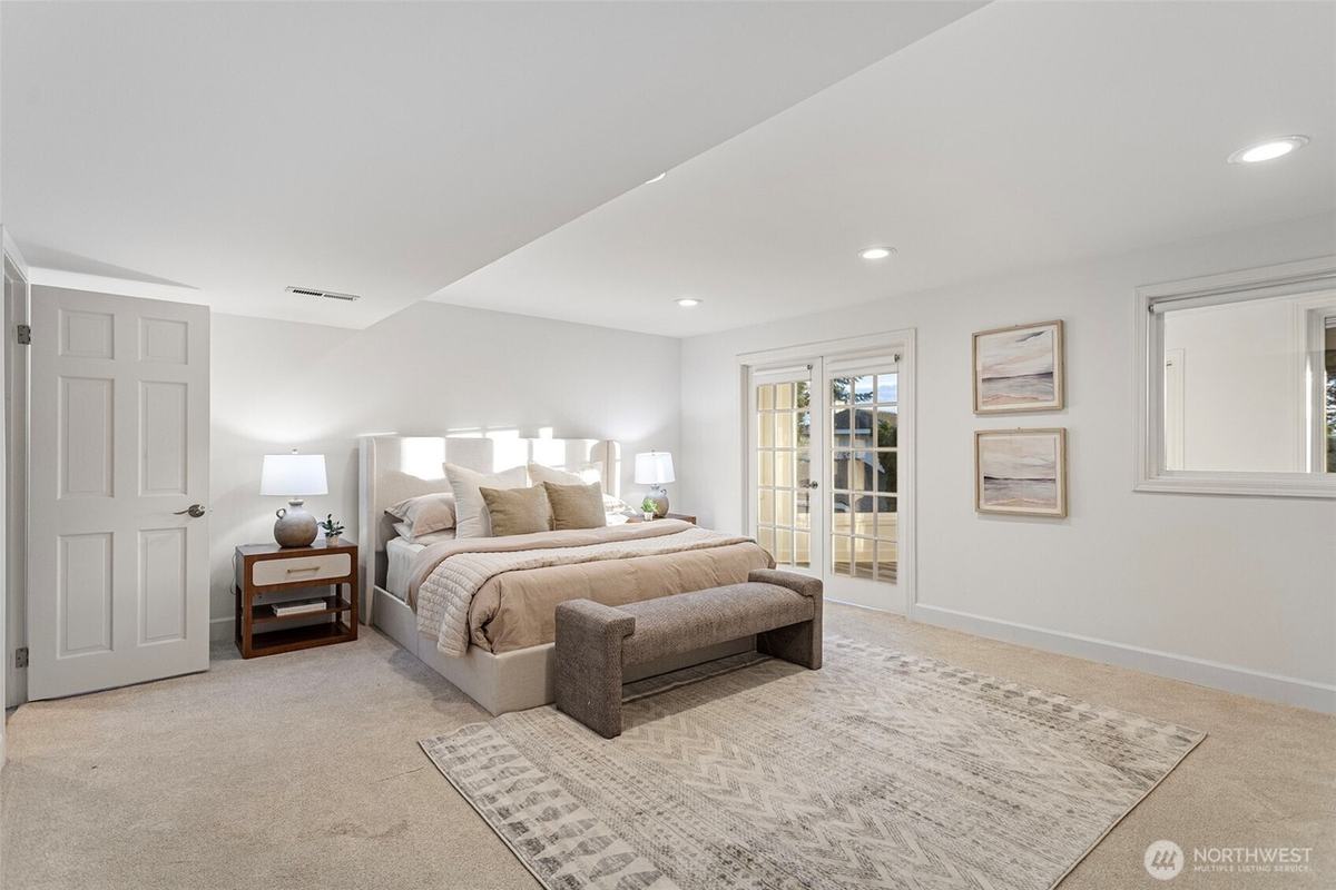 Bedroom staged by Top Staging And Design at a home in Bellevue