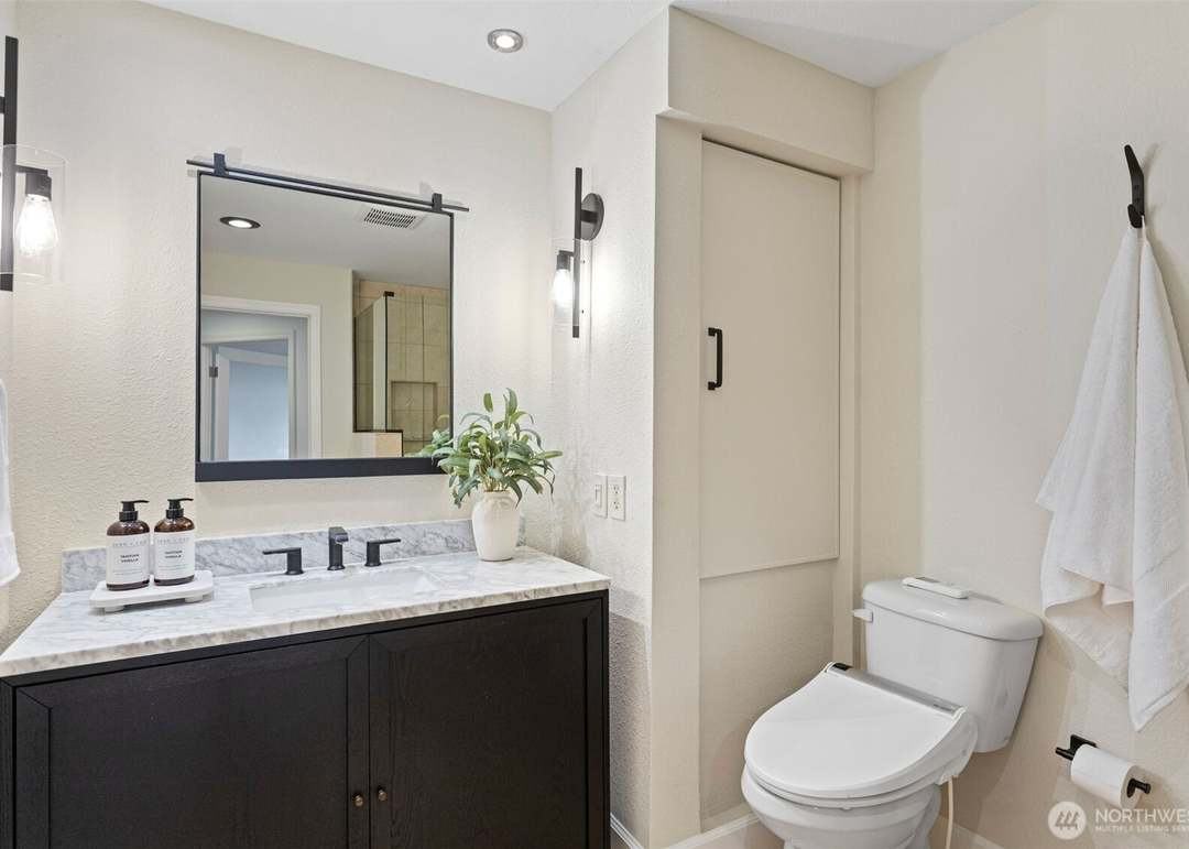 Bathroom staged by Top Staging And Design at a home in Bellevue