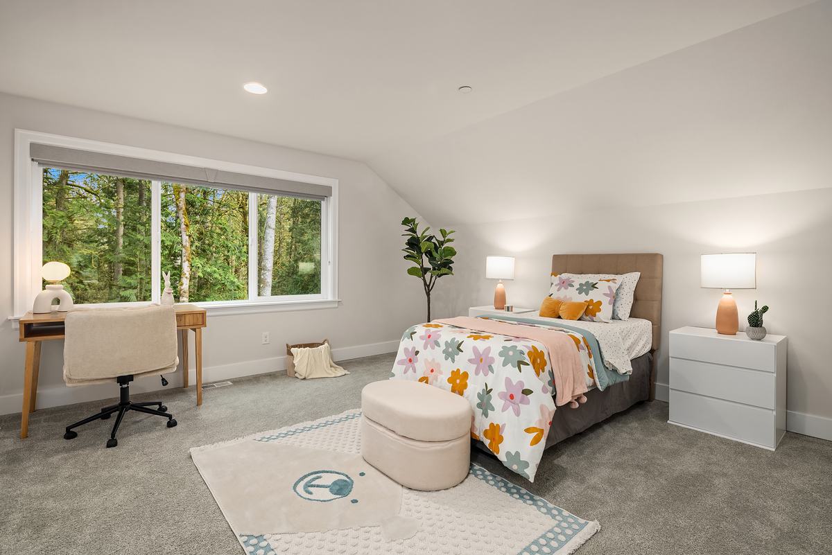 Bedroom staged by Top Staging And Design at the Sammamish project