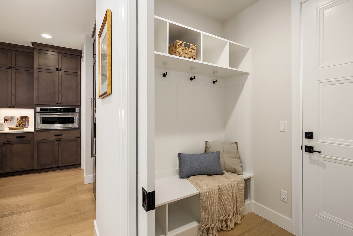 Mudroom staged by Top Staging And Design at the Sammamish project