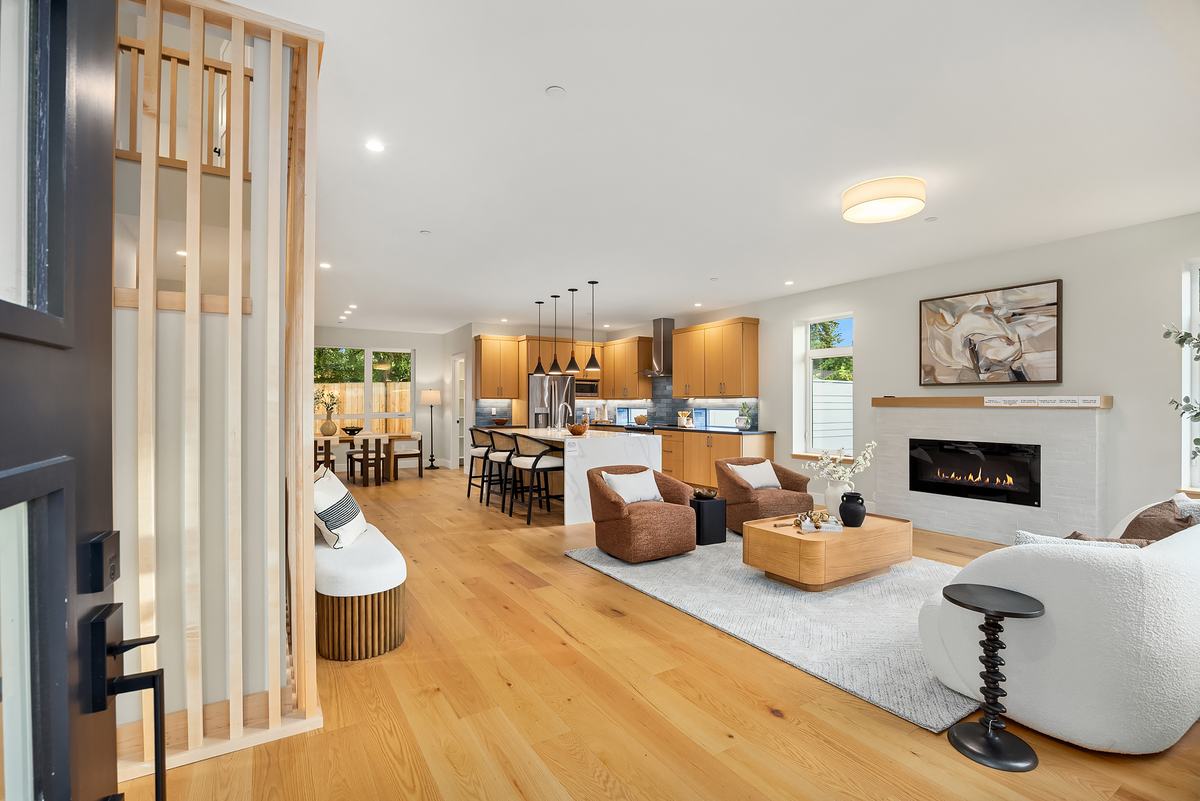 Living room staged by Top Staging And Design at the Shoreline project