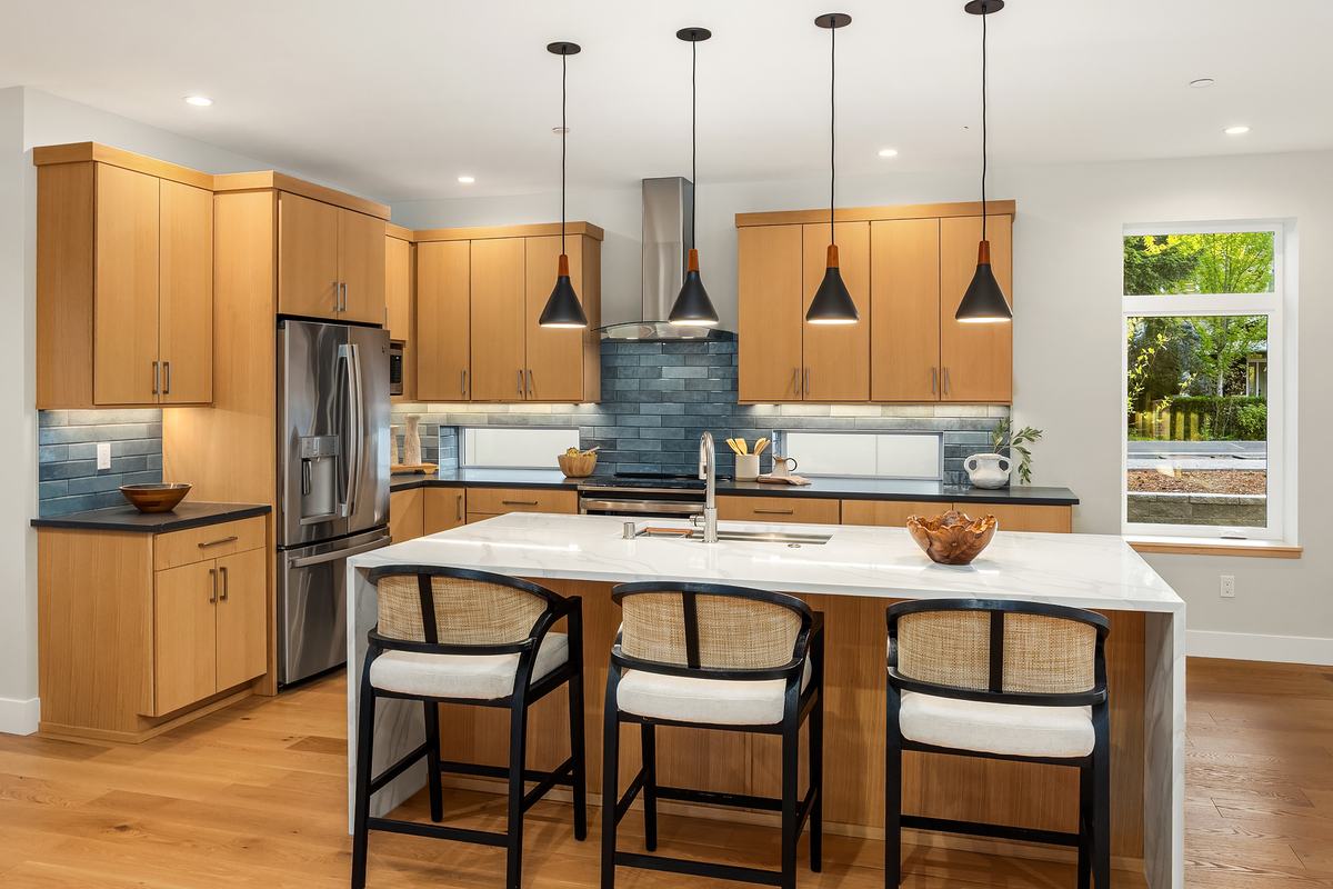 Kitchen staged by Top Staging And Design at the Shoreline project