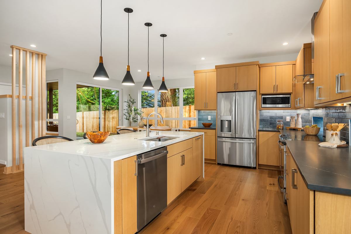Kitchen staged by Top Staging And Design at the Shoreline project
