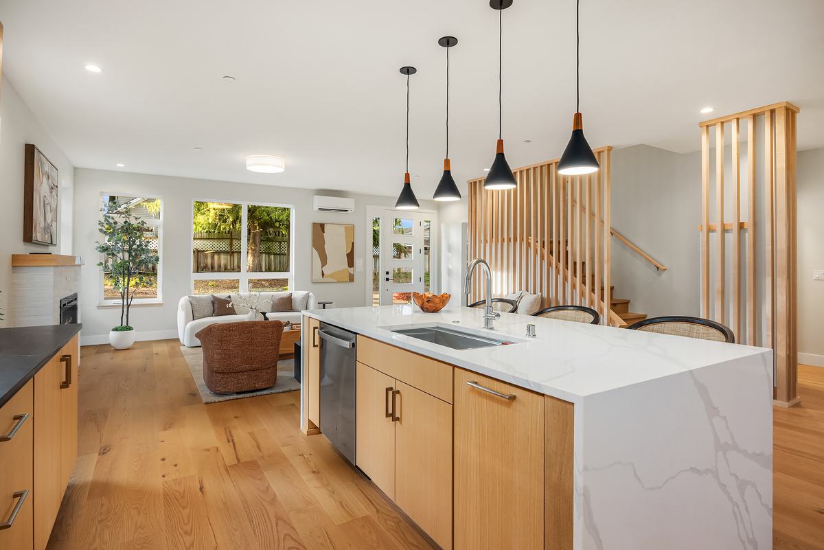 Kitchen staged by Top Staging And Design at the Shoreline project