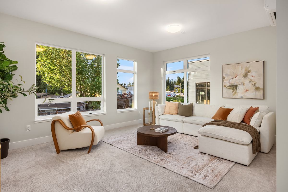 Bedroom staged by Top Staging And Design at the Shoreline project